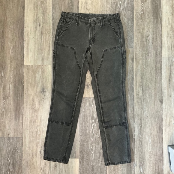 Woman’s Carhartt, mid rise, double-knee work pants, in great shape! Grey. - Picture 1 of 7